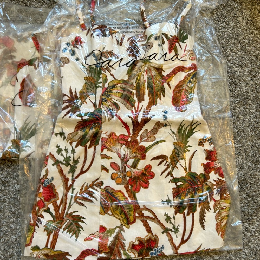 NWT Cara Cara Claudine Mini Dress - Fauna Floral Ivory Cocktail Party Vacation - Picture 4 of 7